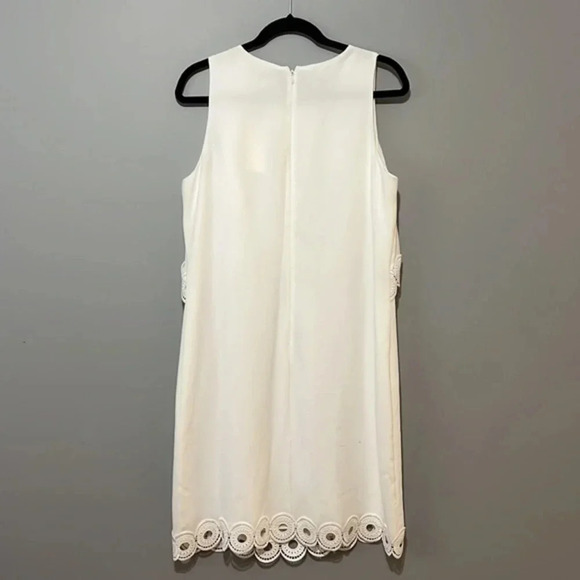 Shoshanna | NEW Popover white optic shift dress Scalloped‎ Lace women’s size 12 - Picture 7 of 11